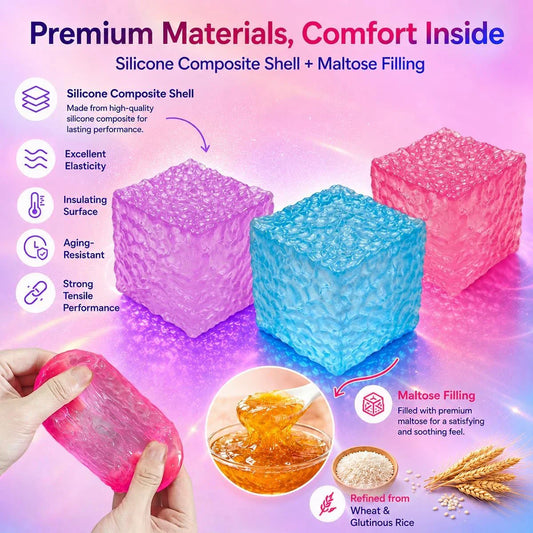Nice Cube Squishy Toy, Sensory Fidget for Anxiety Stress Relief | Non-Sticky,Pocket Size,No Odor, Washable, Easy to Clean, Fun for Kids Teens Adults, Satisfying to Squeeze ,Tear-Resistant