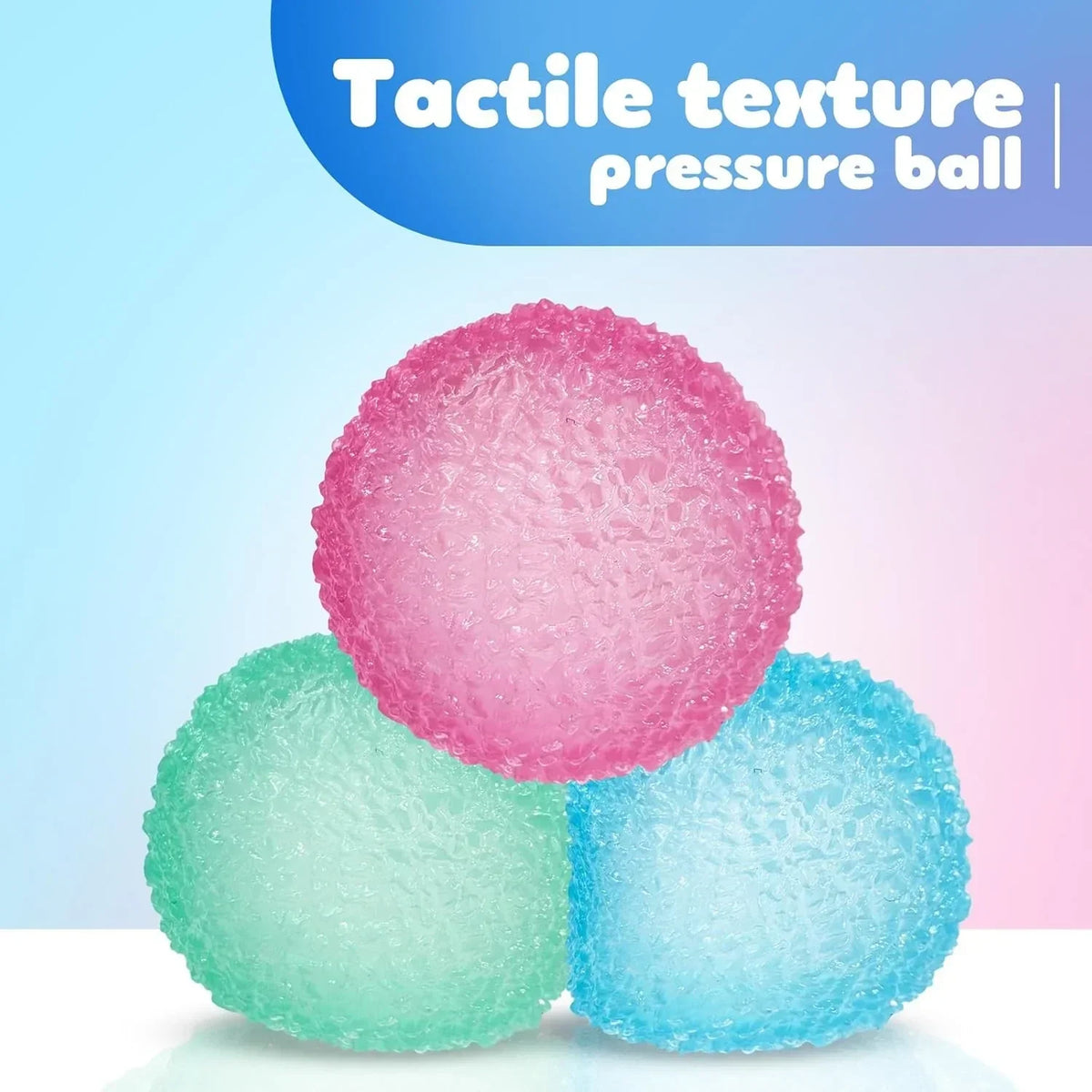 3pc Stress Balls for Adults, Squishy Ball Sensory Textured Memory Gel Fidget Toys for Kids/Adults Hand Exercises, Valentines Day Party Favors Anxiety Relief Squeeze Ball(1.80“)