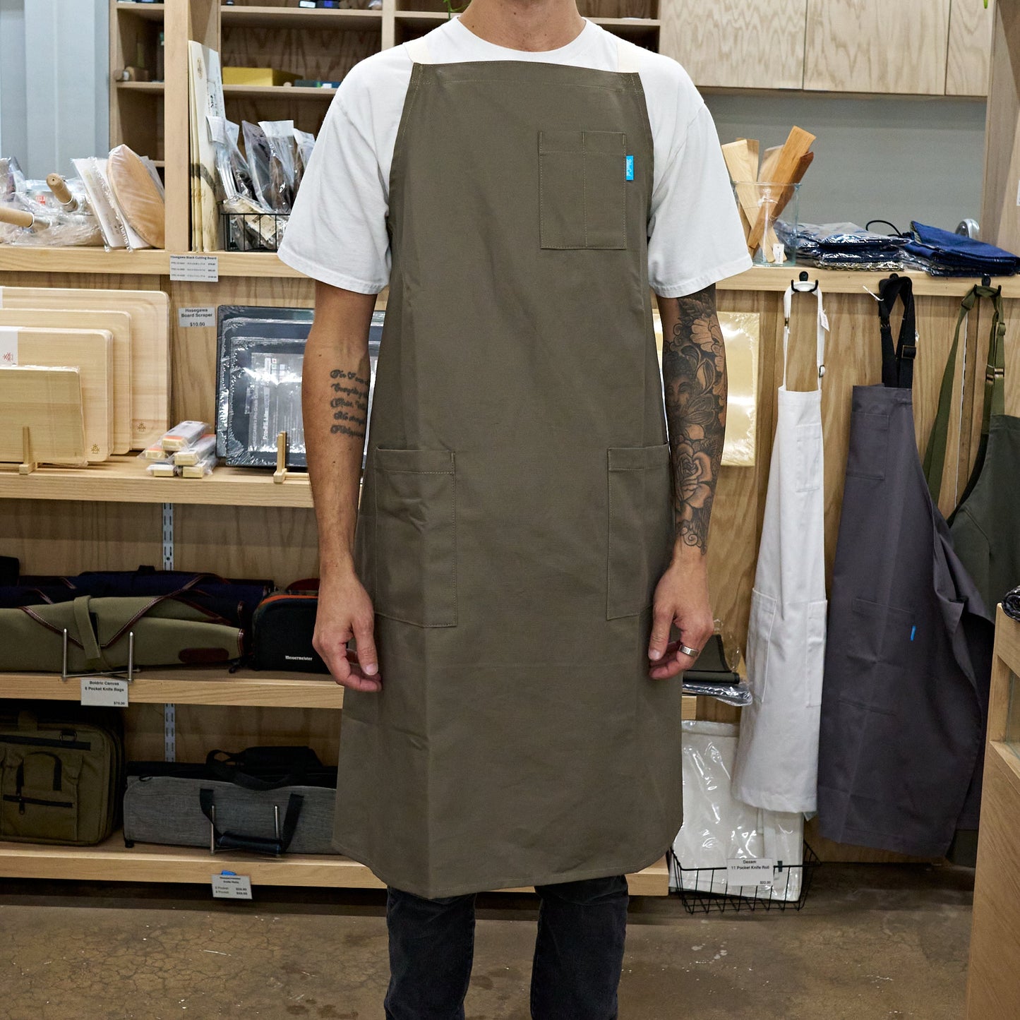 BlueCut Apron El Jefe Crossback Canvas Bay Leaf