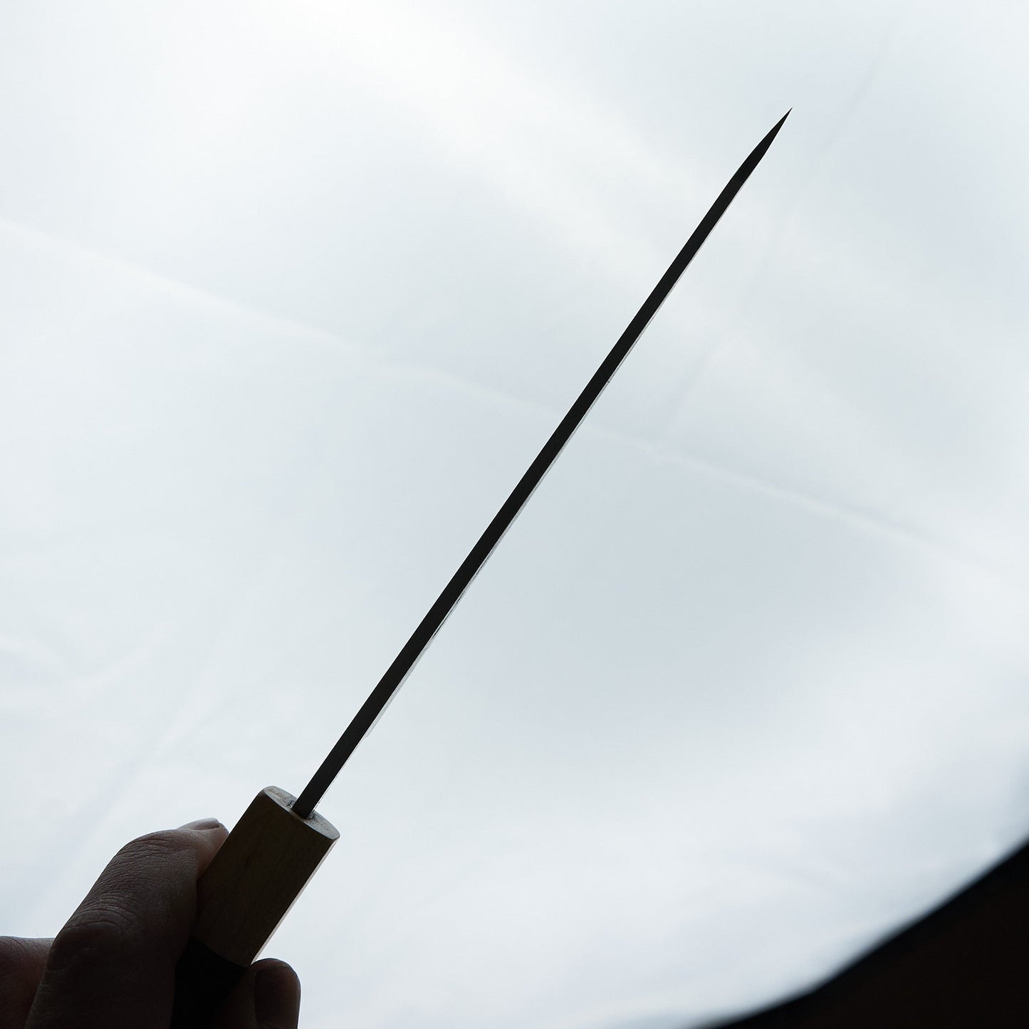 Hitohira TD Blue #2 Stainless Clad Kurouchi Honesuki Kaku 150mm Walnut Handle