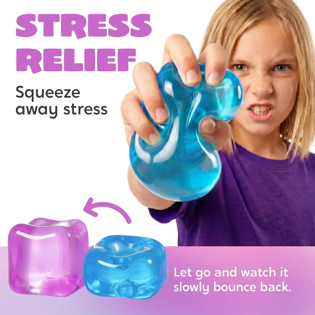 JOYIN 4 Pack Stress Cube, 2'' High Density Cube Fidget Toy, Stress Relief with Slow Rising Sensory Squishy Toys for Kids Adults, Birthday Gifts, Party Favors, Classroom Prizes for Boys Girls
