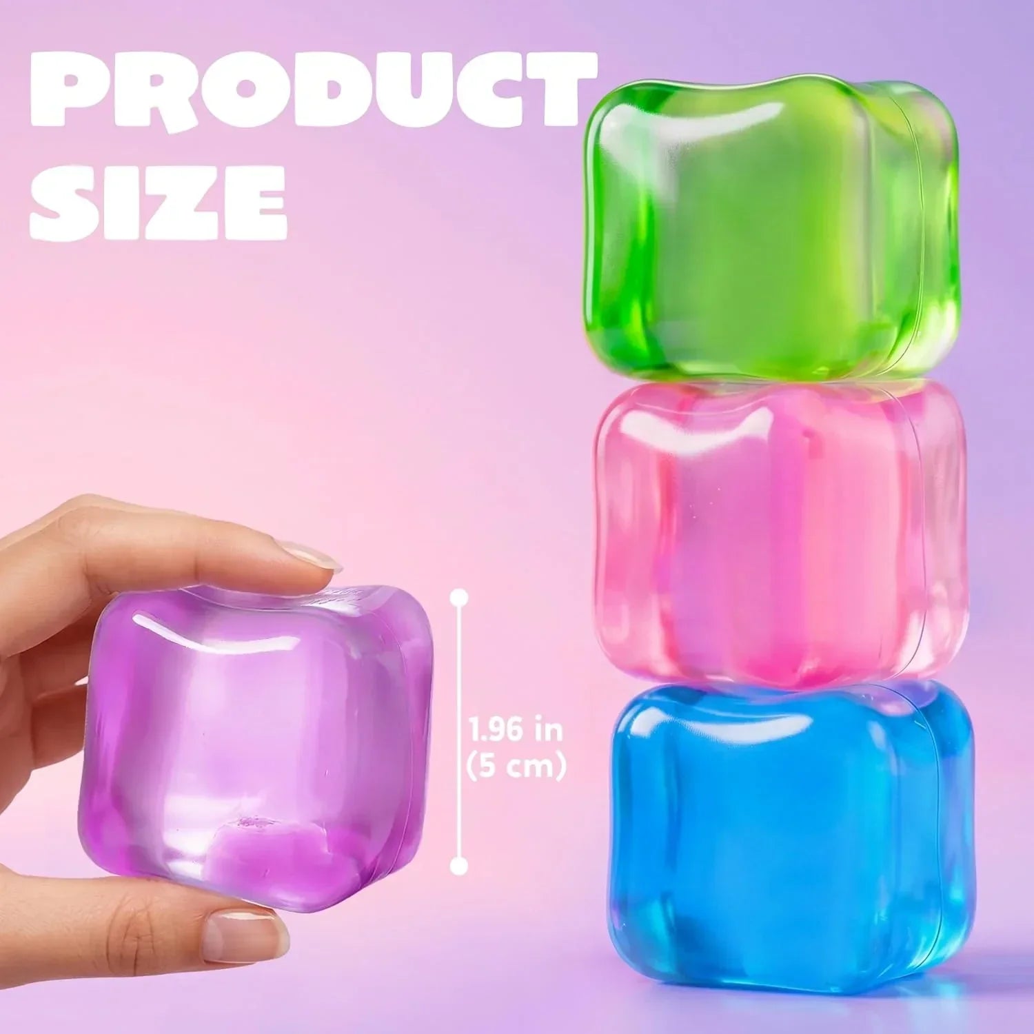 JOYIN 4 Pack Stress Cube, 2'' High Density Cube Fidget Toy, Stress Relief with Slow Rising Sensory Squishy Toys for Kids Adults, Birthday Gifts, Party Favors, Classroom Prizes for Boys Girls