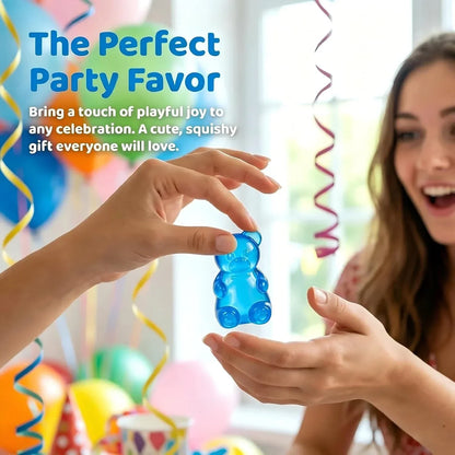 Gummy Bear Squishy Toy, Transparent Squeeze Toy, Stress Relief for Daily Relaxation - Flexible Elastic Decompression - Comfort Venting Fidget Toy for Gifting (Blue)