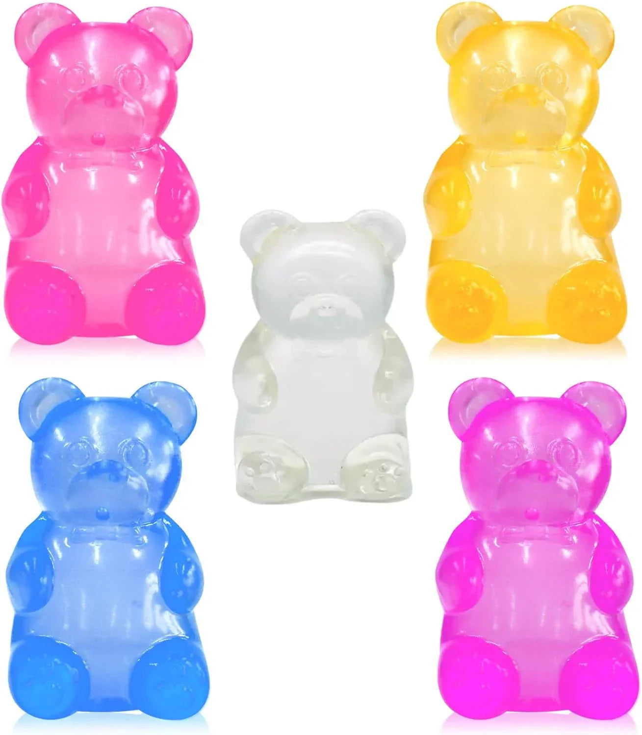 5PCS Valentines Day Gummy Bear Toys |Sugar Filled Bear Squishy Toys|Gel Ultra Squishies High Density Squeeze Balls | Valentine's Party Favors Classroom Prize Party Favors Toys Tall 3.5 Inches