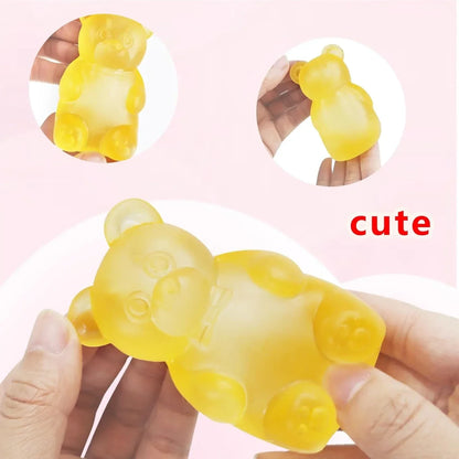 5PCS Gummy Bear Stress Toys |Sugar Filled Bear Squishy Toys|Gel Ultra Squishies High Density Squeeze Balls |Classroom Prize Party Favors Toys Tall 3.5 Inches Colors May Vary