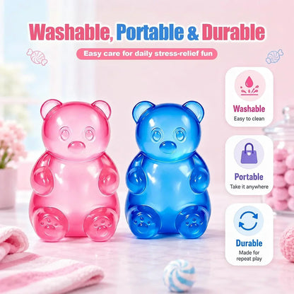 Gummy Bear Squishy，Stress Bear Taba Squishy Toys，Bear Toy Taba Squishy Toys for Adults Stress Relief Squeeze Balls，Sensory Fidget Toys，Valentines Day Gifts Birthday Gifts Party (Pink)