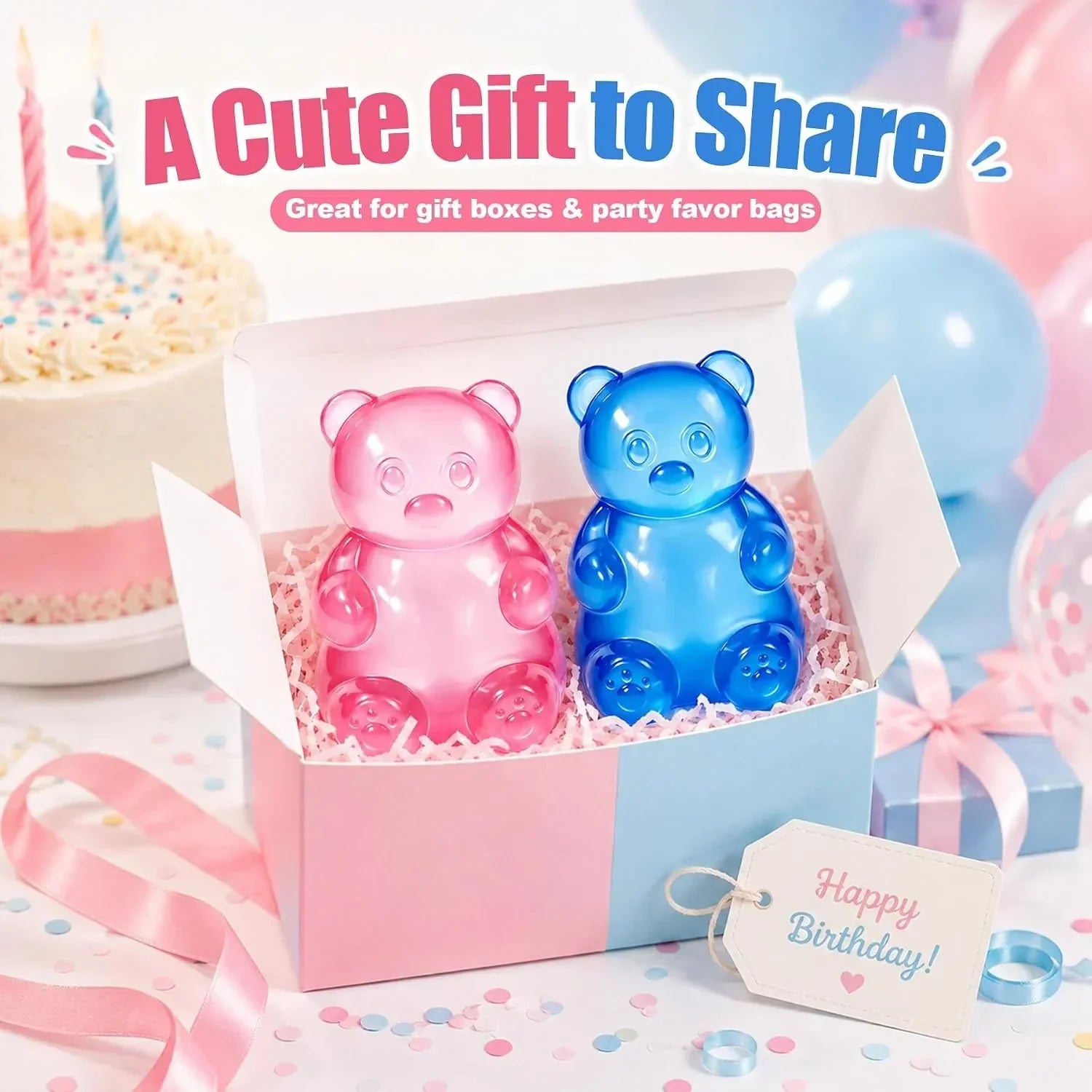 Gummy Bear Squishy，Stress Bear Taba Squishy Toys，Bear Toy Taba Squishy Toys for Adults Stress Relief Squeeze Balls，Sensory Fidget Toys，Valentines Day Gifts Birthday Gifts Party (Pink)