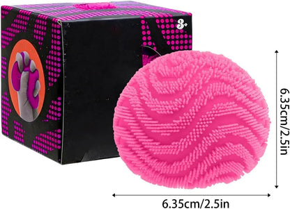 Fuzz Ball Squishy Stress Ball, Stress Fun Desk Fuzz Squeeze Ball, Plush Squeeze Ball for Desktop (Blue)