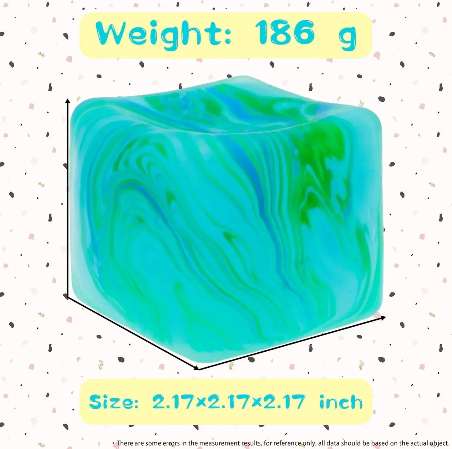 Fidget Toys Squishy Stress Cube, Stress Balls for Kids Adults Squishies Stress Relief, Ice Squishy Cube Sugar Balls, High Density Squeeze Balls for Students Calming