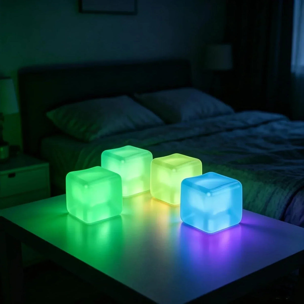 4 Pcs Stress Cube Glow in The Dark, Slow Rising Squishy Fidget Toys for Adults Teens Boys Girls Anxiety Relief Squeeze Stress Balls Sensory Toys for Kids with Autism Party Favors Gifts