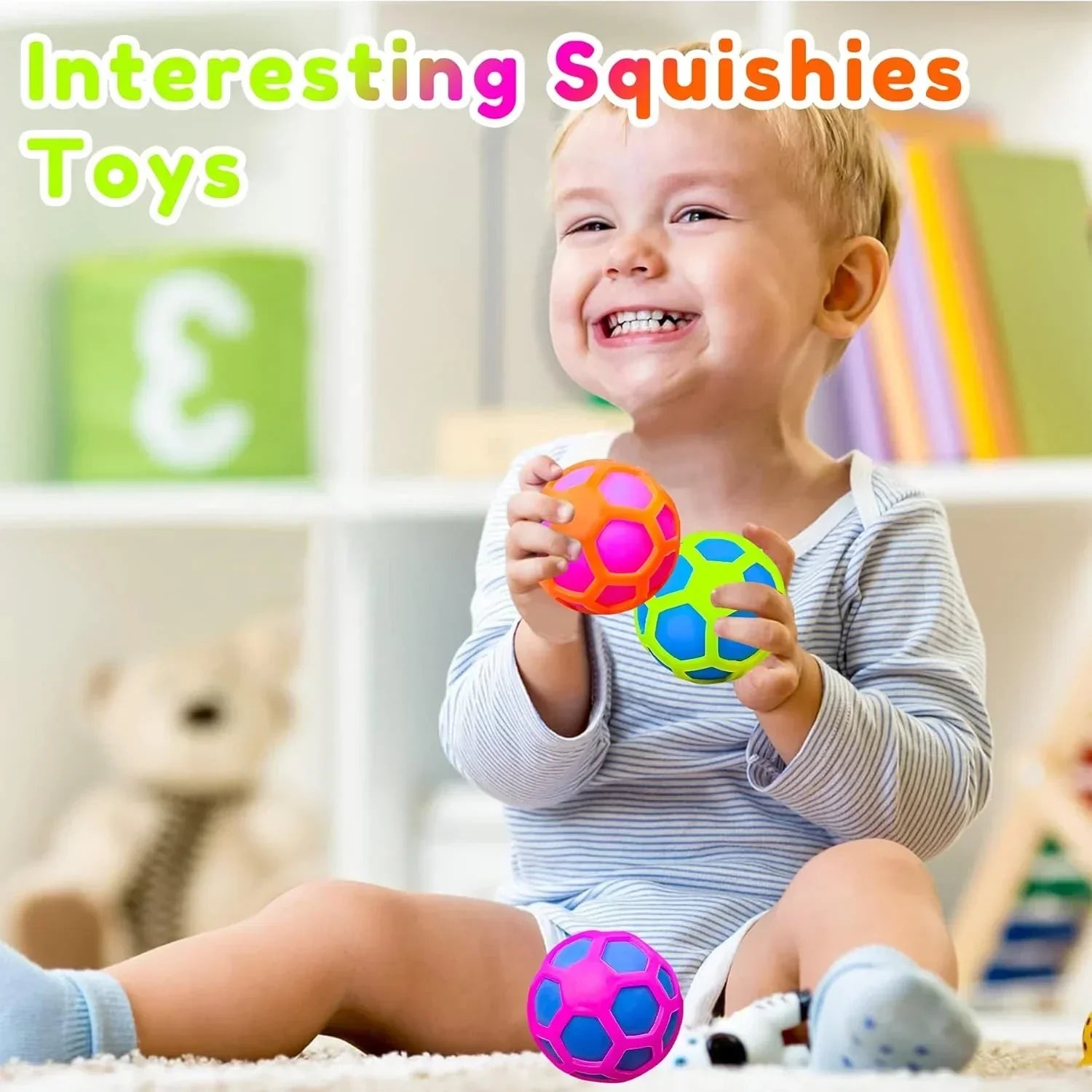 3PC Stress Balls for Adults and Kids,Squishy Squeeze Stress Fidget Balls with Replaceable Cover,Calming Fidgets for Adults,Ideal for Party Easter Basket Stuffers