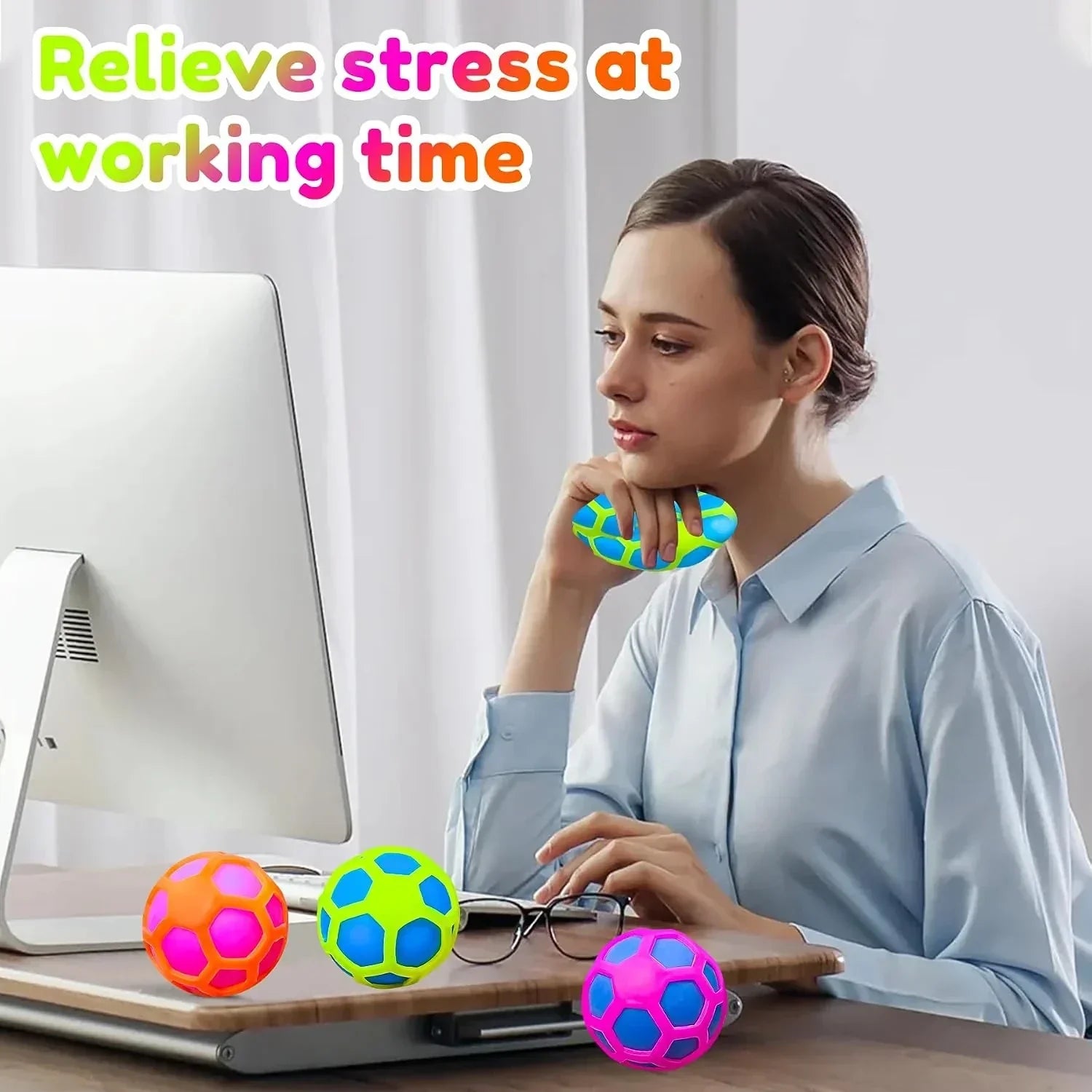 3PC Stress Balls for Adults and Kids,Squishy Squeeze Stress Fidget Balls with Replaceable Cover,Calming Fidgets for Adults,Ideal for Party Easter Basket Stuffers