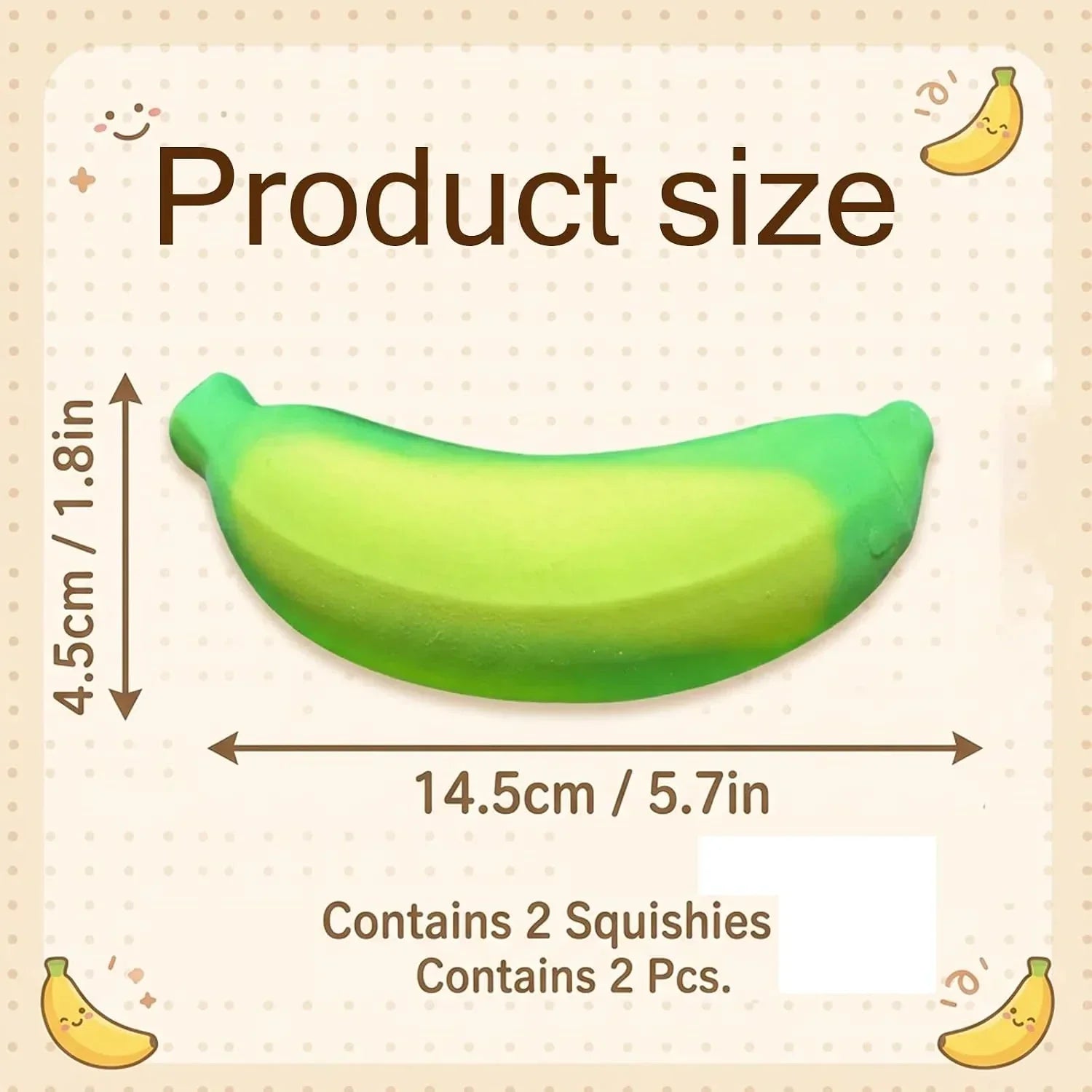 2 PCS Banana Squishy Set, Temperature-Sensitive Color Changes from Green to Yellow，Squishy Banana with Thermo-Responsive Surface for Desk Display and Everyday Handling