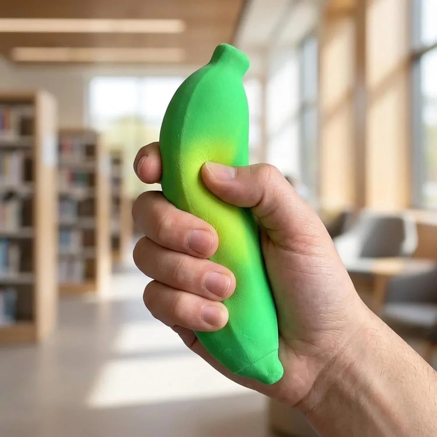 2 PCS Banana Squishy Set, Temperature-Sensitive Color Changes from Green to Yellow，Squishy Banana with Thermo-Responsive Surface for Desk Display and Everyday Handling