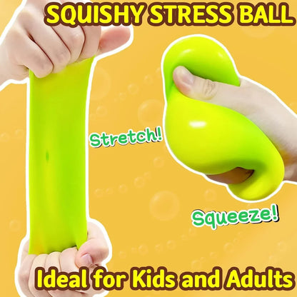 Squishy Stress Balls for Kids and Adults (1 Pack) Stretchy Dough Ball Squeeze Fidget Toy, Funny and Soft Change Color Squeeze Ball, Squish Balls, Ideal for Anxiety Relief, Autism, ADHD (Green)