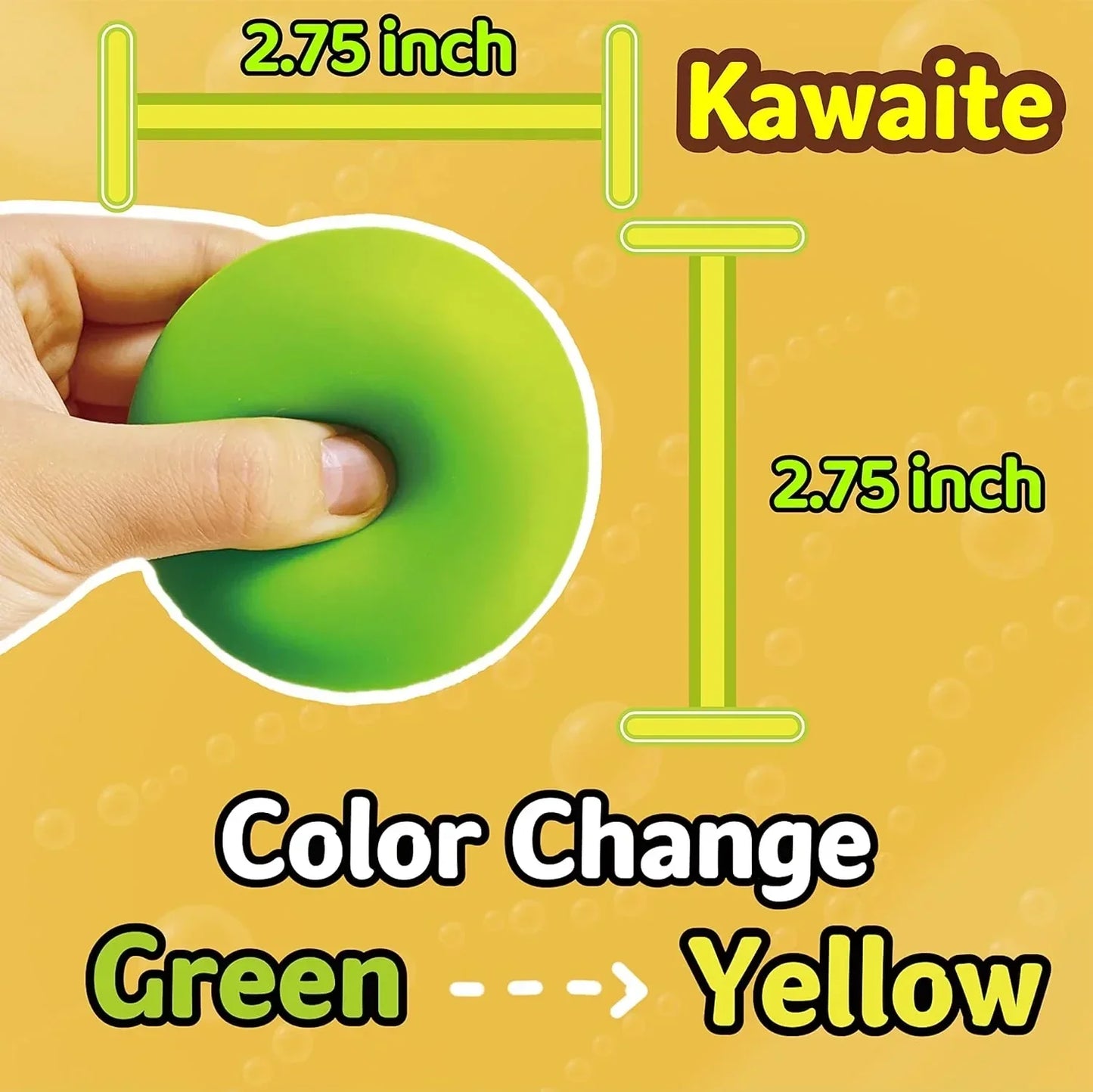 Squishy Stress Balls for Kids and Adults (1 Pack) Stretchy Dough Ball Squeeze Fidget Toy, Funny and Soft Change Color Squeeze Ball, Squish Balls, Ideal for Anxiety Relief, Autism, ADHD (Green)
