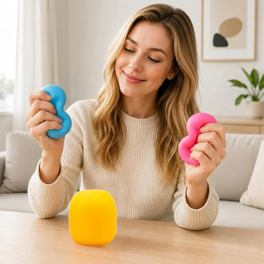 Squeeze Color Changing Squishy Soft Square Malt Sugar Filled Slow Stress Balls, Color Changing Squishy Sensory Toy, Anxiety Relief Shape Fidgets for Pull Stretch Squishy Toy (Pink)