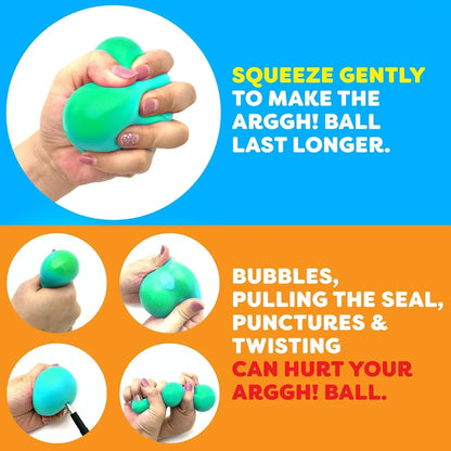 Power Your Fun Arggh Large Stress Ball for Adults and Kids - 3.75 Inch Tension Relief Ball Fidget Toy, Color-Changing Stress Relief Hand Squeeze Sensory Balls Big Squishy Toys for Kids (Blue/Green)