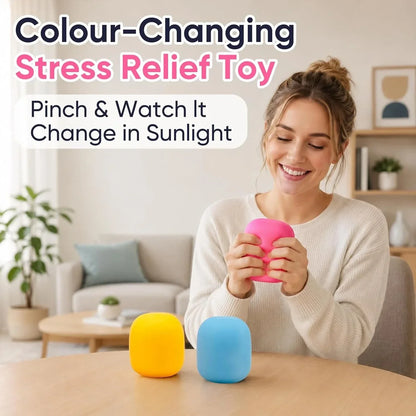 Gum Drop Squeeze Color Changing Squishy, Slow Stress Balls Fidget Sensory Toys for Adults,Gum Drop Shape (Blue)