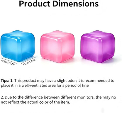 Premium Big Block Cube – Sensory Toy with a Super Solid Squish Nice Square Shape Anxiety Sensory Squishy Fidget Toy Ice Cube Slow Rise (Blue)