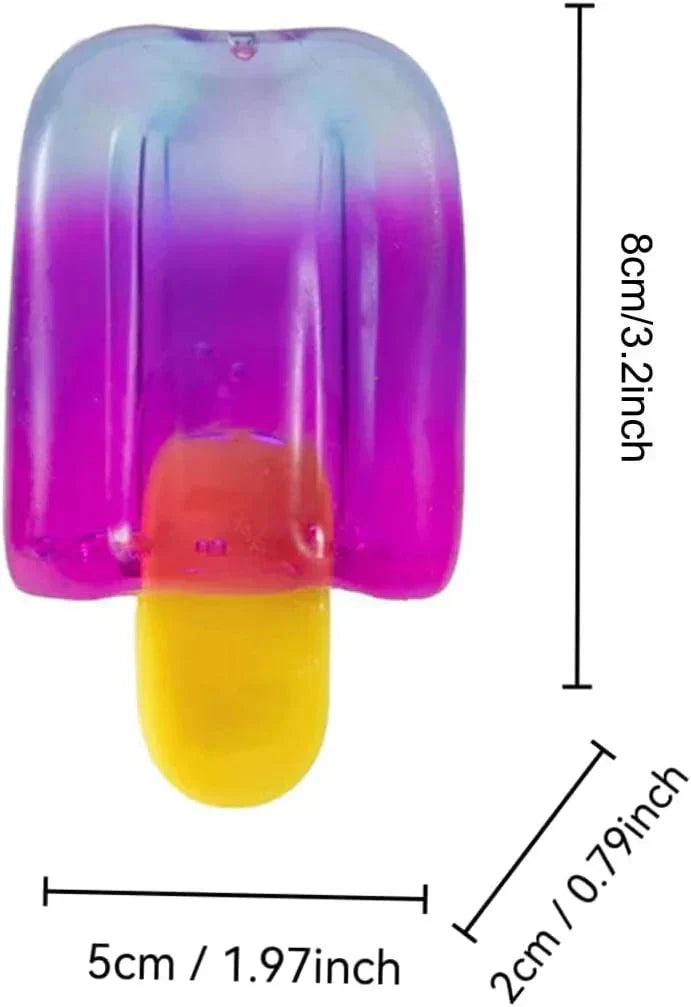 Ice Cream Squishy Toy, Summer Sensory Stress Relief Squeeze Squishy, Popsicle Squishy for Easter Basket Stuffers, Party Favors, Anxiety Relief Everyone, Birthday Gift