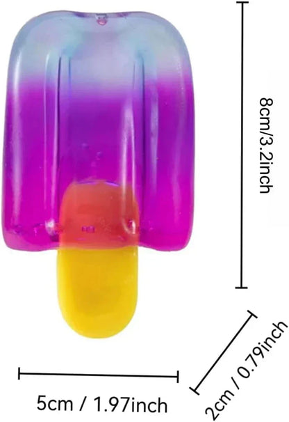 Ice Cream Squishy Toy, Summer Sensory Stress Relief Squeeze Squishy, Popsicle Squishy for Easter Basket Stuffers, Party Favors, Anxiety Relief Everyone, Birthday Gift