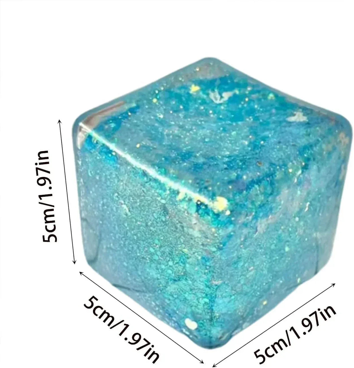 Premium Block Cube Squishy-Squishy Stress Cube,Slow Rise Fidget Cube Squishies Sensory Soft High Density Ice Squeeze Ball Fidget Toy Ice Cube Slow Rise (Blue)