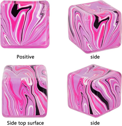 Ice Cube Squishy Fidget Toy Purple Stress Ball Squeeze Toys Stress 5cm(1.97") Veined Ice Cube Squishy Fidget Sensory Toys Kids Youth Adult Puffwize (Pink)