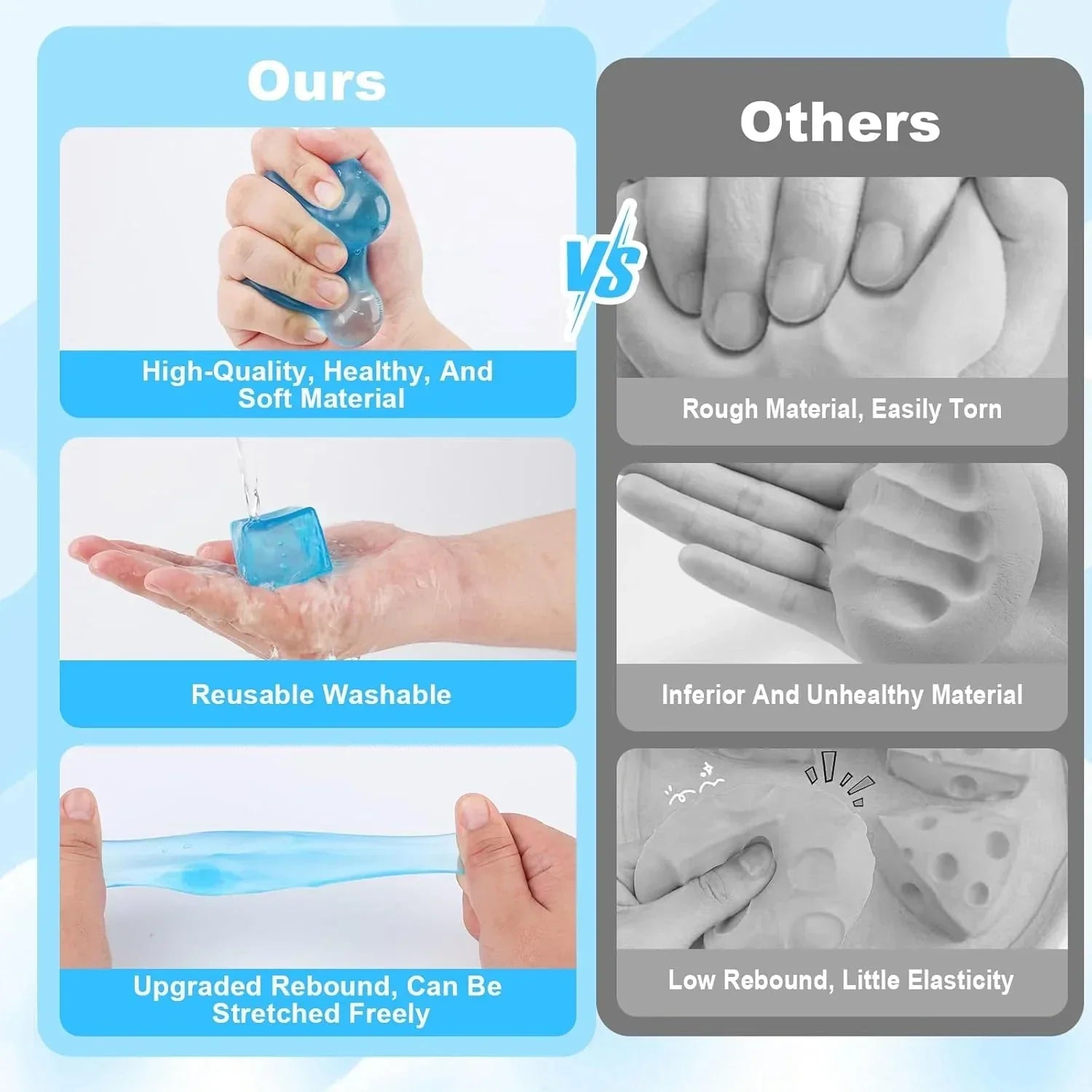 3PCS Nee Cube Squishy Stress Cube,Squishy Stress Ice Cube Fidget Toys,Slow Rising Stretchy Ice Cube Sugar Balls Squeeze Toys for Adult Use in Offices Homes