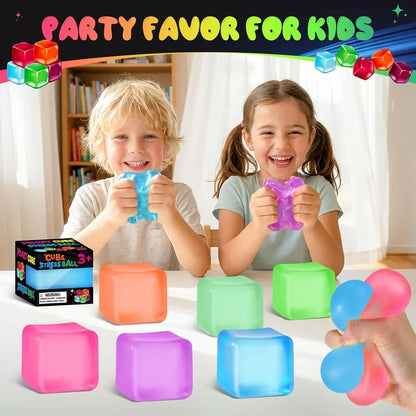 Stress Cube Squishy Fidget Toys, Slow Rising Ice Cube Sensory Stress Balls for Kids Adults Anxiety Relief Squeeze Toy for Classroom Prizes Party Favors (Light Green)