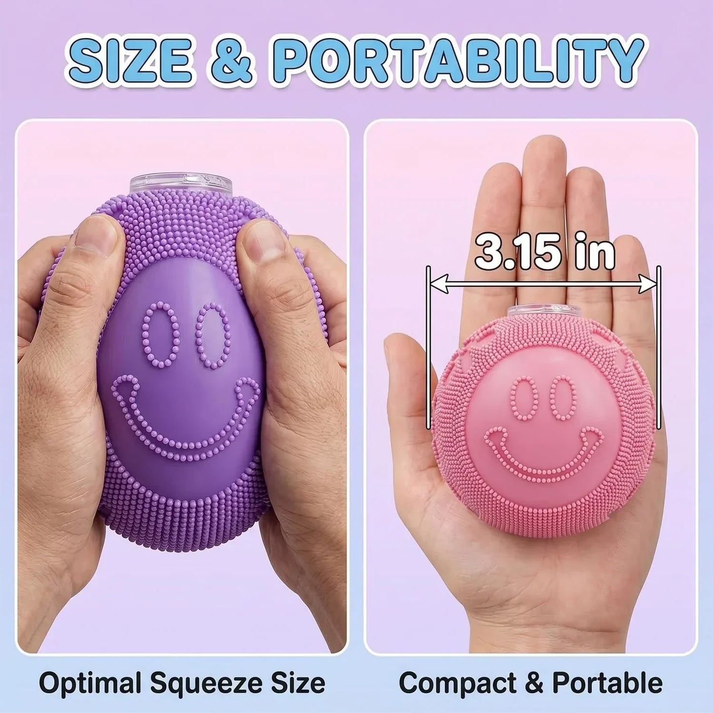 Fuzz Ball Squishy Stress Ball Toy，Fuzzball Squishy，Soft Fidget Toy for Anxiety Relief, Sensory Squishy Ball Calming Tactile Grip for Soft Stress Relief Ball for Kids and Adults (Pink)