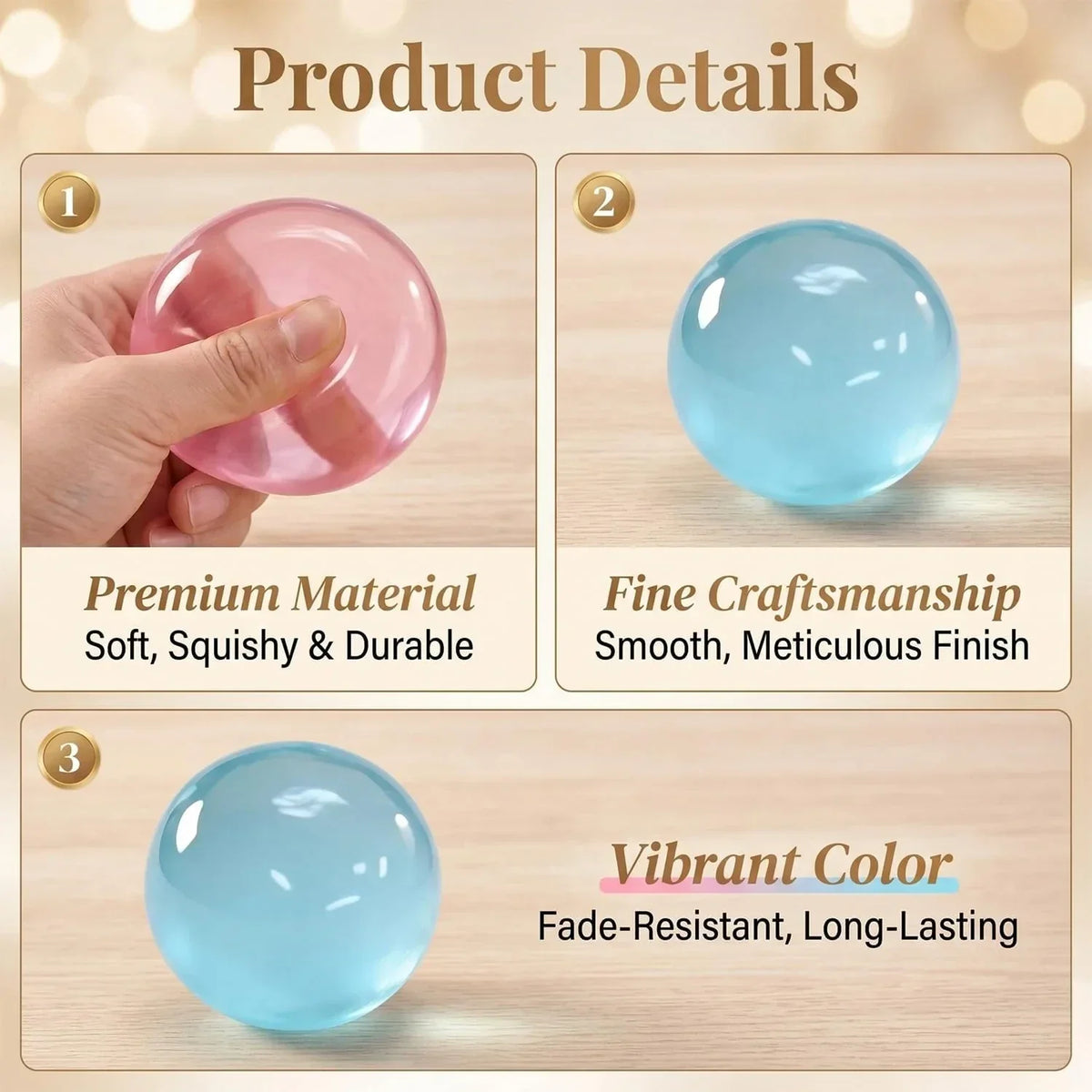 Coconut Oil Squishy, Coconut Oil Stress Ball – Super Soft, Handmade Slow Rising Fidget Squeeze Toy for Stress Relief, Squeeze the Stress Away (Blue+Pink)
