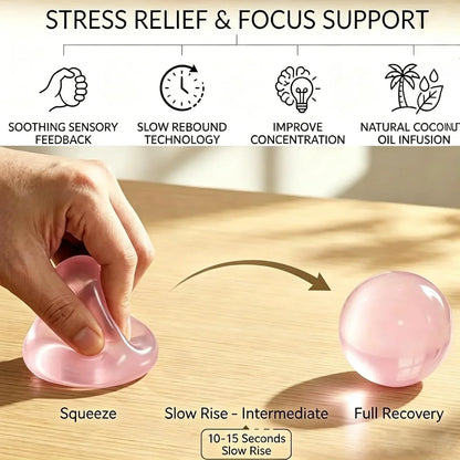 Blue Coconut Oil Stress Ball, Coconut Oil Squishy Ball, Squishy Coconut Oil Stress Ball & Coconut Oil Squishy, Blue Slow Rising Squeeze Toy, Anxiety Relief Fidget, for Office & Daily Use