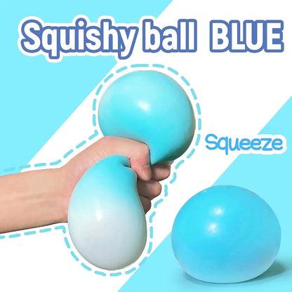 4 Inch Giant Squeeze Stress Balls for Kids and Adults - Jumbo Squishy Dough Ball, Squishy Sensory Toys for Kids Party Favors, Goodie Bag Stuffers, Squeeze Stress Toys for Anxiety Relief (Blue)