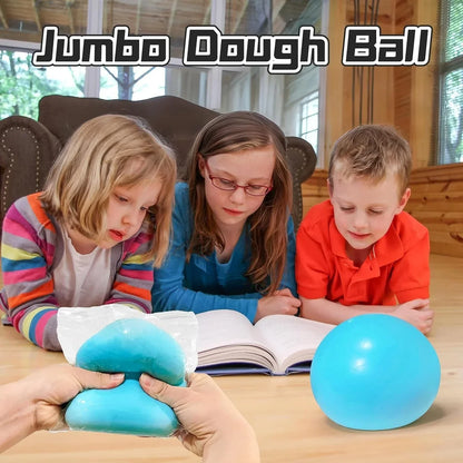 4 Inch Giant Squeeze Stress Balls for Kids and Adults - Jumbo Squishy Dough Ball, Squishy Sensory Toys for Kids Party Favors, Goodie Bag Stuffers, Squeeze Stress Toys for Anxiety Relief (Blue)