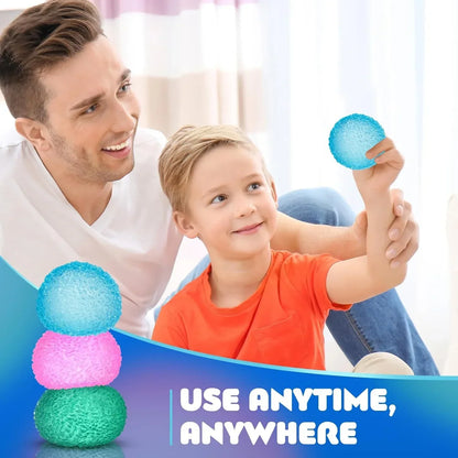 3pc Stress Balls for Adults, Squishy Ball Sensory Textured Memory Gel Fidget Toys for Kids/Adults Hand Exercises, Valentines Day Party Favors Anxiety Relief Squeeze Ball(1.80“)
