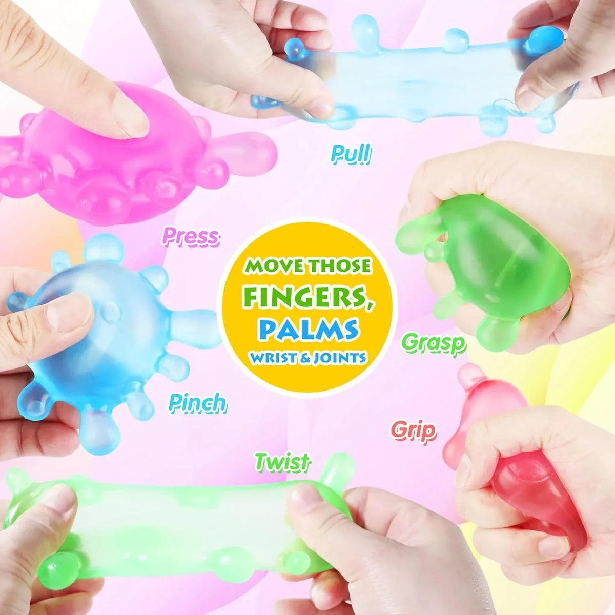 1 Pack Fidget Toys Stress Balls for Kids, Splat-Tastic Squishy Toy, Stress Splat Toy, Squishies Anxiety Stress Relief, Ice Squishy Stress Sensory Cube Malt Sugar Balls with Autism (Purple)