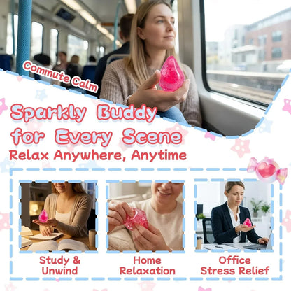 Squishy Drop Stress Balls for Kids Adults Squeeze Toys, Soft Drop Malt Sugar Balls Relieve Stress, Fidget Silicone Sensory Toys for Autism/ADHD, Stretchy Squishies Anxiety Relief Toys for Gifts (Pink)