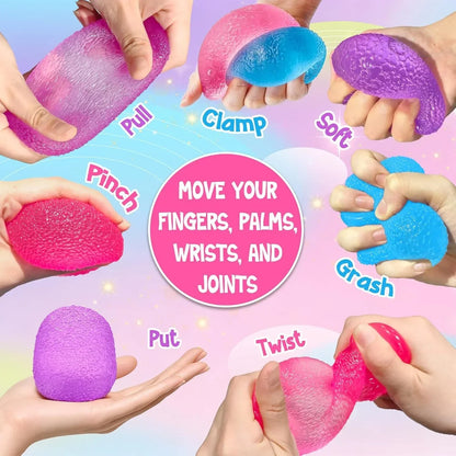 Squishies Squeeze Toys, Textured Stress Balls Gumdrop Fidget Toys for Kids and Adults, Sensory Toys Squeeze Balls for Stress Relief, Birthday Gift, Easter Basket Stuffers Party Favors (Blue)