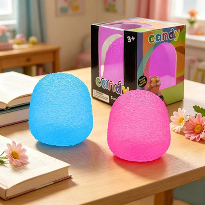 Squishies Squeeze Toys, Textured Stress Balls Gumdrop Fidget Toys for Kids and Adults, Sensory Toys Squeeze Balls for Stress Relief, Birthday Gift, Easter Basket Stuffers Party Favors (Blue)
