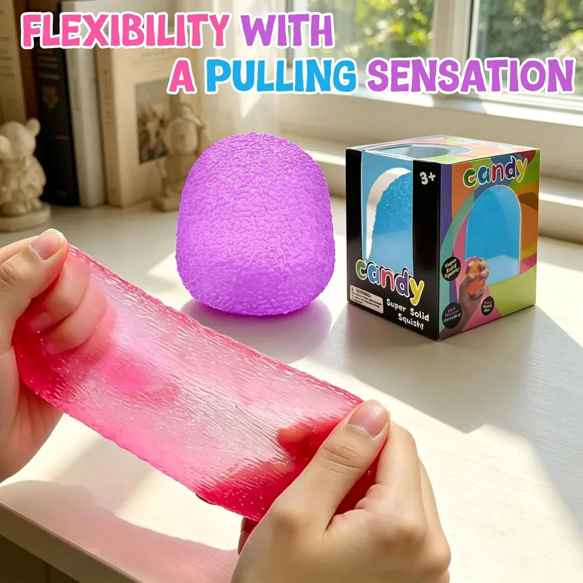Squishies Squeeze Toys, Textured Stress Balls Gumdrop Fidget Toys for Kids and Adults, Sensory Toys Squeeze Balls for Stress Relief, Birthday Gift, Easter Basket Stuffers Party Favors (Blue)