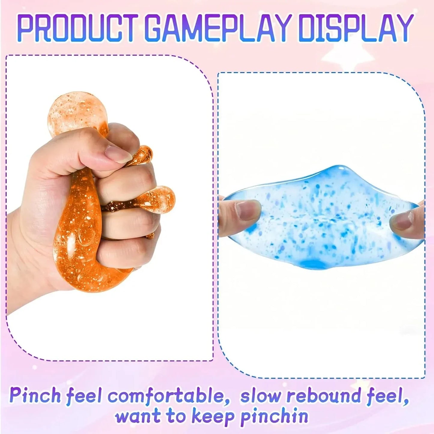 Dream Squishy Drop Stress Ball,Water Drop Fidget Stress Ball, Malt Sugar Balls Sensory for Relief Anxiety,Suitable As Birthday Gifts,, Or Rewards (Orange)
