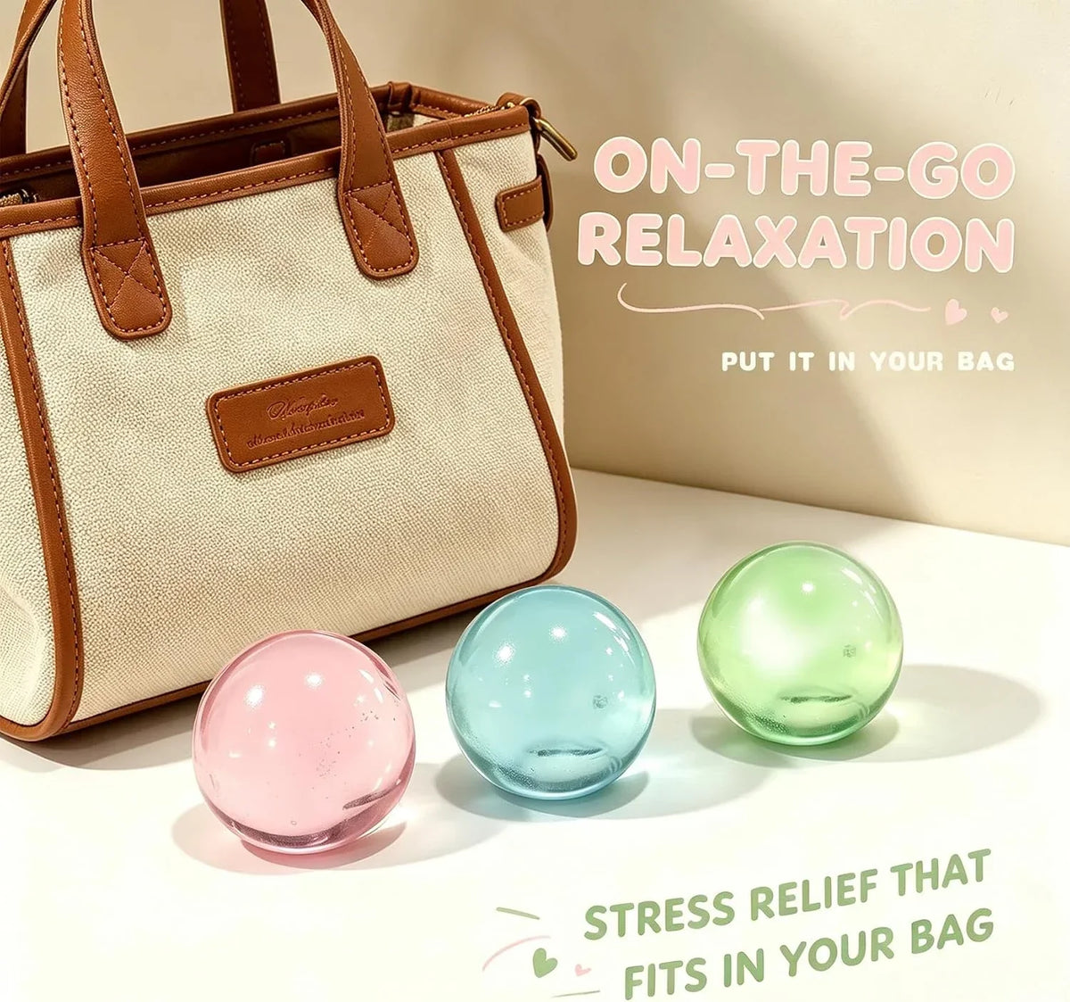 3 Pack Stress Relief Squishy Balls - Soft Squeeze Sensory Toy for Adults, Office Desk Fidget Toys for Tension Relief - Large Maltose Water Ball for Relaxation & Focus, Aesthetic Desk Accessories