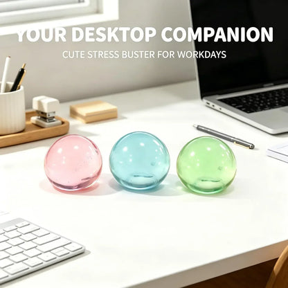 3 Pack Stress Relief Squishy Balls - Soft Squeeze Sensory Toy for Adults, Office Desk Fidget Toys for Tension Relief - Large Maltose Water Ball for Relaxation & Focus, Aesthetic Desk Accessories