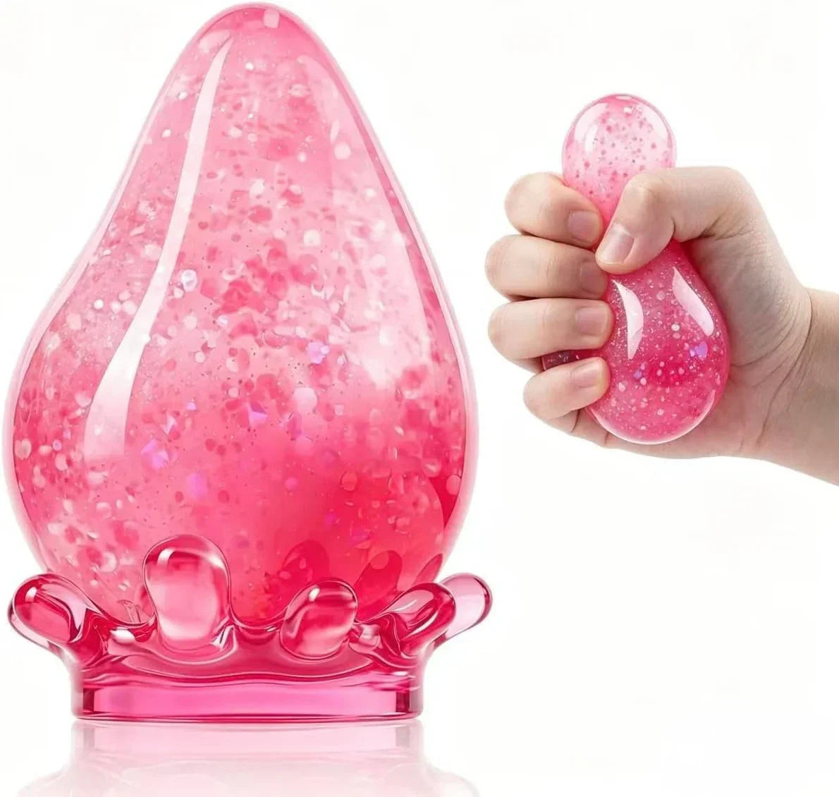 Water Drop Squeeze Squishies, Dream Squishy Drop Squishy Stress Ball,Drop Gifts for Anxiety Relief Office Easter Birthday (Pink)