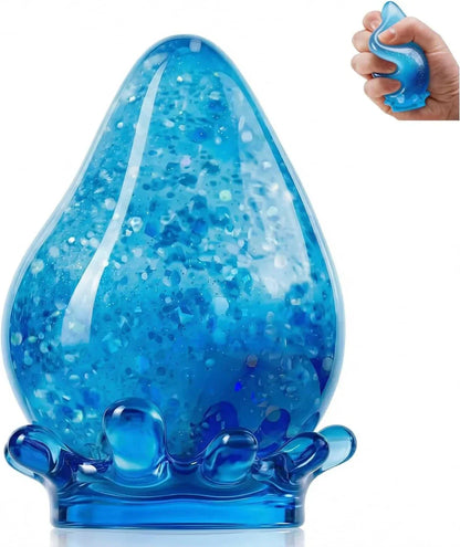 Water Drop Squeeze Squishies, Dream Squishy Drop Squishy Stress Ball, Soft Fidget Stress Ball, 2026 New Slow Rise Relief Fidget Sensory for Anxiety Stress Easter Party Favors (Blue)