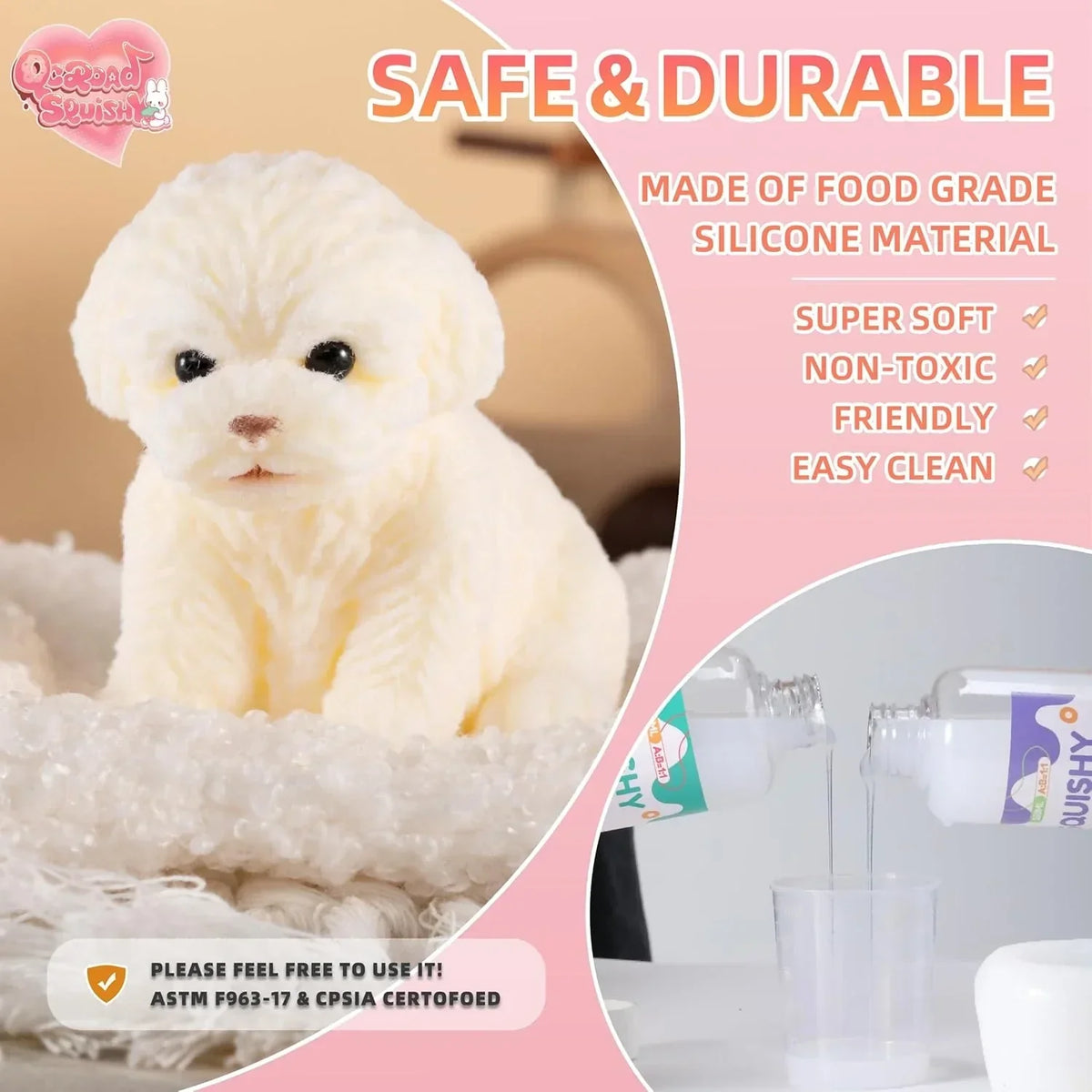 Puppy Taba Dog Squishy - Ultra Soft Silicone Dog Squishy, Handmade Stress-Relief Toys for Kids & Adults, Non-Toxic Squeeze Toys for Relaxation & Sensory Play