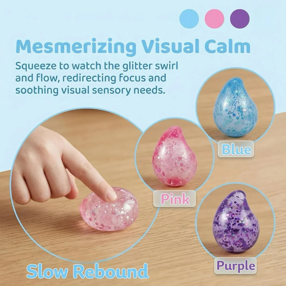Pink Drop Squishies Sugar Stress Ball, Soft Slow Rise Sugar Fidget Toy, Squishy Squeeze Sensory Stress Ball Fidget Toy for Relaxing, Quiet Classroom Prizes & Easter Basket Stuffers