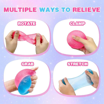 Gumdrop Squishy 3 Pack, Stress Balls Fidget Toys for Kids and Adults, Durable Squishy Gumdrops Candy-Shaped Balls for Classroom Prizes, Party Favors, Easter Basket Stuffers, and Easter Gifts