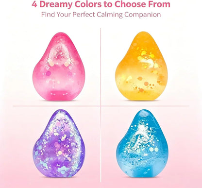 Fidget Toys Squishy Water Drop, Stress Cube Squishies Anxiety Stress Relief, Ice Squishy Stress Cube- Malt Sugar Balls, Sensory Ball for Kids with Autism (Blue, 1)